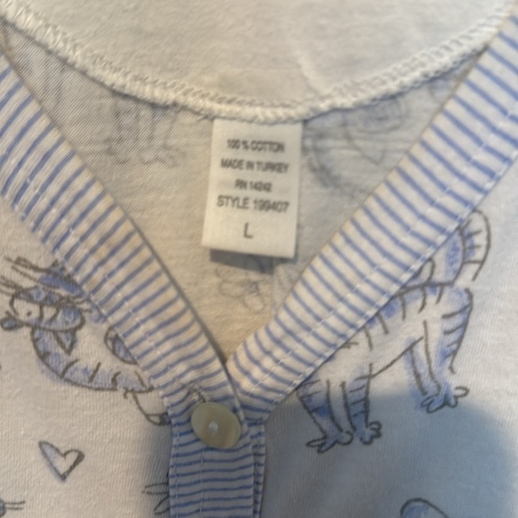 Women’s Carole Hochman New York Blue White Cat Print Pajama Set long sleeve Sz L - Picture 4 of 7